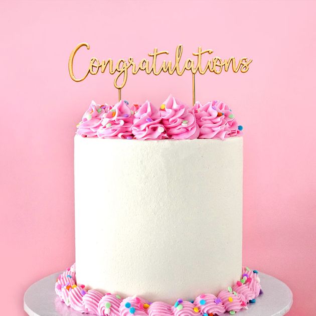 CAKE CRAFT METAL TOPPER CONGRATULATIONS GOLD