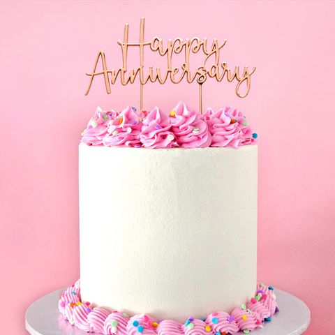 CAKE CRAFT | METAL TOPPER | HAPPY ANNIVERSARY | ROSE GOLD