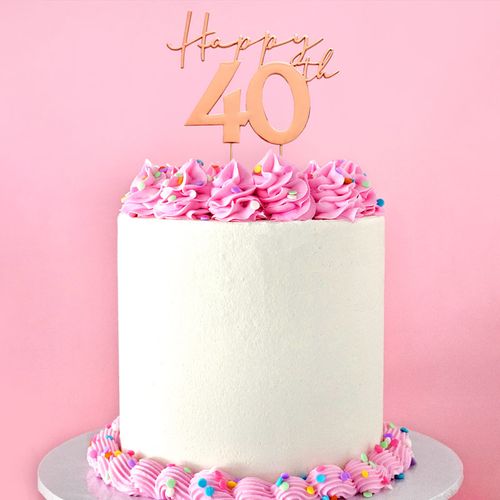 CAKE CRAFT | METAL TOPPER | HAPPY 40TH | ROSE GOLD