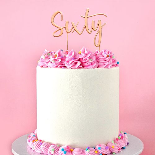 CAKE CRAFT | METAL TOPPER | SIXTY | ROSE GOLD