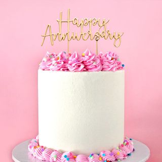CAKE CRAFT | METAL TOPPER | HAPPY ANNIVERSARY | GOLD