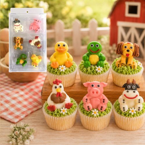FARM ANIMALS | SUGAR DECORATIONS | 6 PIECE PACK