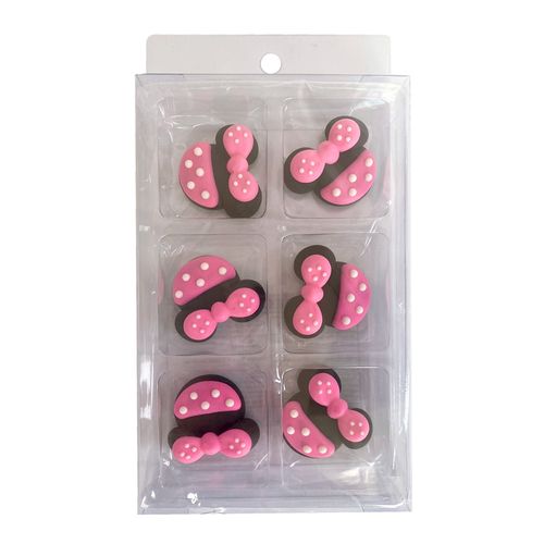 MINNIE MOUSE HEAD | SUGAR DECORATIONS | 6 PIECE PACK - BB DEC 24