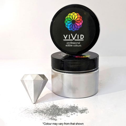 VIVID | SILVER | EDIBLE METALLIC DUST | 50G - BB 19/04/26