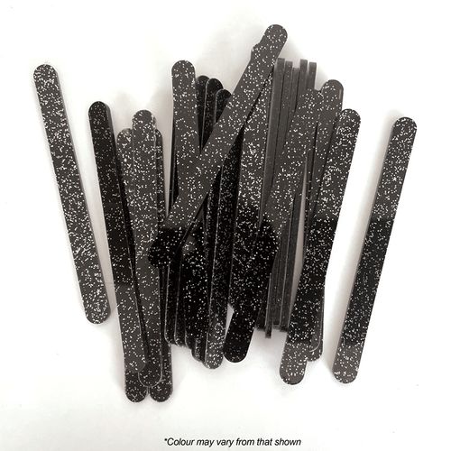 BLACK GLITTER | POPSICLE STICKS | 24 PACK