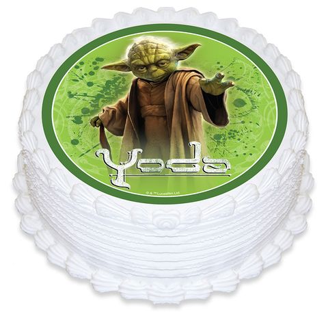 STAR WARS - YODA ROUND EDIBLE ICING IMAGE - 6.3 INCH / 16CM