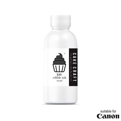 CAKE CRAFT | CANON EDIBLE INK REFILL BOTTLE | BLACK | 100ML - BB 05/26