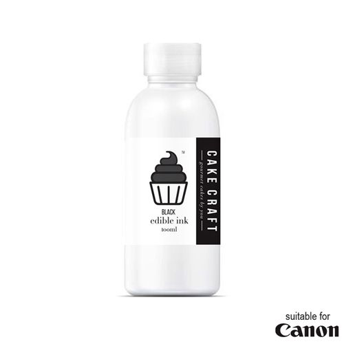 CAKE CRAFT | CANON EDIBLE INK REFILL BOTTLE | BLACK | 100ML - BB 05/26