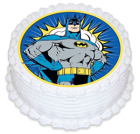 BATMAN ROUND EDIBLE ICING IMAGE - 6.3 INCH / 16CM