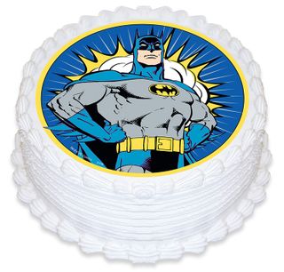 BATMAN ROUND EDIBLE ICING IMAGE - 6.3 INCH / 16CM