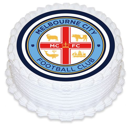 A-LEAGUE MELBOURNE CITY FC ROUND EDIBLE ICING IMAGE - 6.3 INCH / 16CM