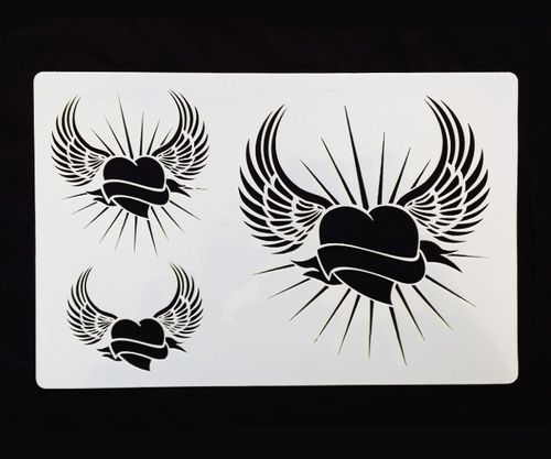 FLYING HEARTS STENCIL