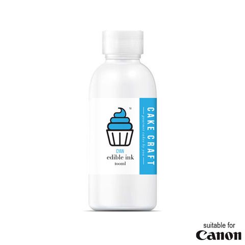 CAKE CRAFT | CANON EDIBLE INK REFILL BOTTLE | CYAN | 100ML - BB 02/26