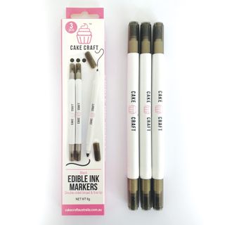 CAKE CRAFT | EDIBLE INK MARKERS | BLACK | 3 PACK - BB 04/26