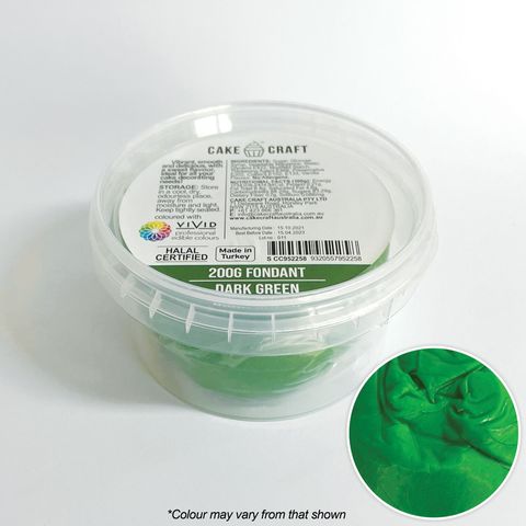 CAKE CRAFT | FONDANT | DARK GREEN | 200G - BB 03/25