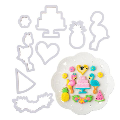 TROPICAL FLAMINGO | COOKIE CUTTER SET | 8 PIECES