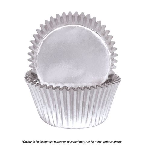 CAKE CRAFT | 408 SILVER FOIL BAKING CUPS | PACK OF 72