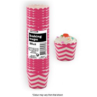 BAKING CUPS | CHEVRON | HOT PINK | 25 PACK