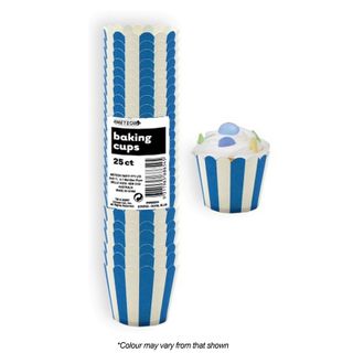BAKING CUPS | STRIPES | ROYAL BLUE | 25 PACK