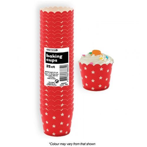 BAKING CUPS | STARS | RED | 25 PACK