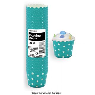 BAKING CUPS | STARS | CARIBBEAN TEAL | 25 PACK