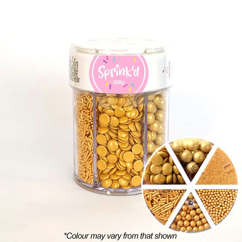 SPRINK'D | 6 CAVITY JAR | GOLD SHINY | 200G - BB 06/02/25