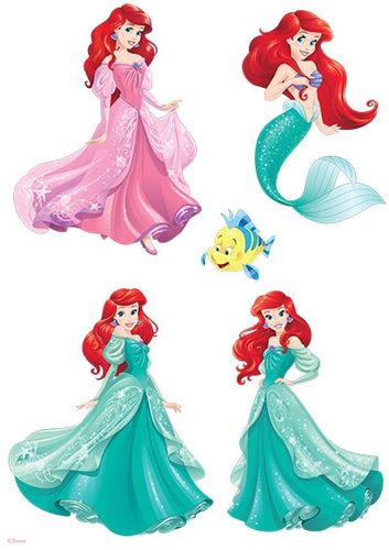 DISNEY PRINCESS - ARIEL MERMAID CHARACTER SHEET A4 EDIBLE IMAGE