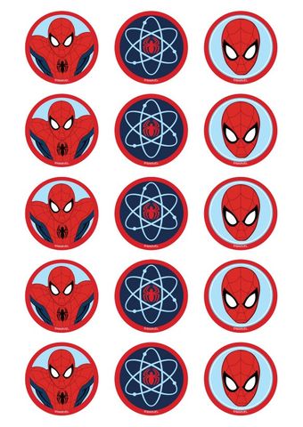 SPIDERMAN - 2 INCH/5CM CUPCAKE IMAGE SHEET - 15 PER SHEET