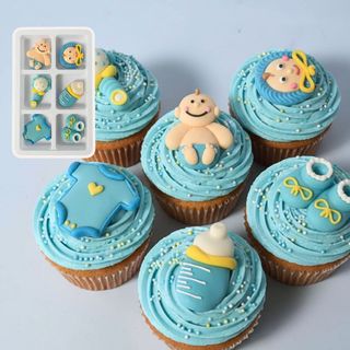 CHRISTENING ASSORTMENT BABY BLUE | SUGAR DECORATIONS | 6 PIECE PACK - BB 30/03/26