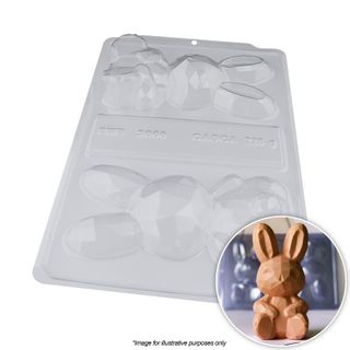 BWB | SITTING GEODE BUNNY RABBIT MOULD | 3 PIECE