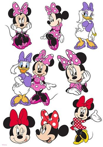 MINNIE MOUSE - WITH DAISY DUCK CHARACTER SHEET A4 EDIBLE IMAGE
