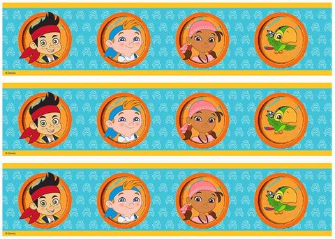 DISNEY JAKE AND THE NEVER LAND PIRATES - CAKE STRIPS A4 EDIBLE IMAGE
