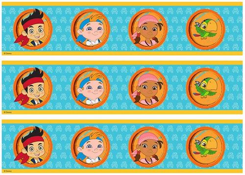 DISNEY JAKE AND THE NEVER LAND PIRATES - CAKE STRIPS A4 EDIBLE IMAGE