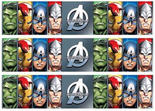 AVENGERS - CAKE STRIPS A4 EDIBLE IMAGE