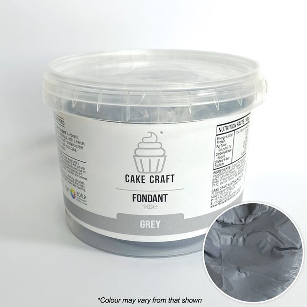 CAKE CRAFT FONDANT GREY 1KG BB 28/03/25