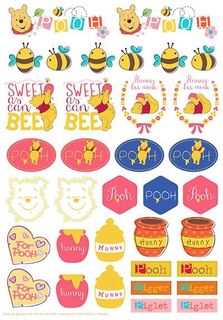 WINNIE THE POOH - ICONS SHEET A4 EDIBLE IMAGE