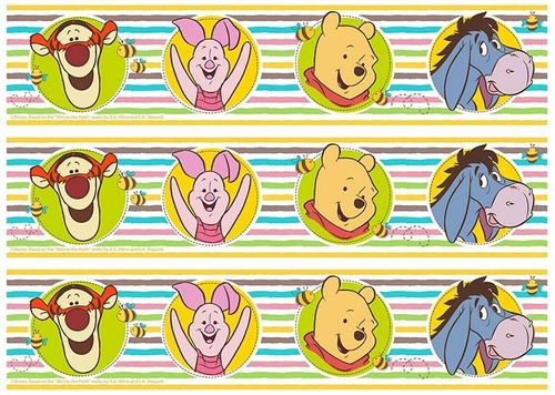 WINNIE THE POOH - CAKE STRIPS A4 EDIBLE IMAGE