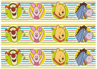 WINNIE THE POOH - CAKE STRIPS A4 EDIBLE IMAGE