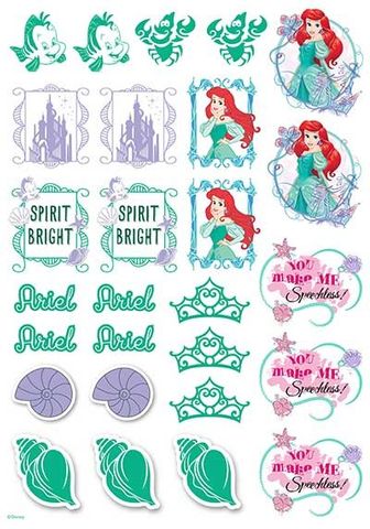 DISNEY PRINCESS - ARIEL MERMAID ICONS SHEET A4 EDIBLE IMAGE