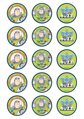 TOY STORY - BUZZ - 2 INCH/5CM CUPCAKE IMAGE SHEET - 15 PER SHEET