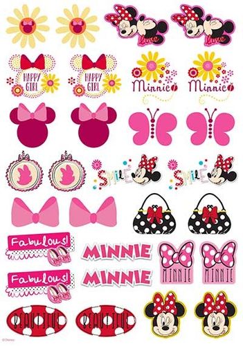 MINNIE MOUSE - ICONS SHEET A4 EDIBLE IMAGE