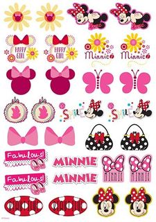 MINNIE MOUSE - ICONS SHEET A4 EDIBLE IMAGE