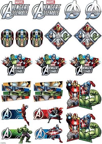 AVENGERS - ICONS SHEET A4 EDIBLE IMAGE