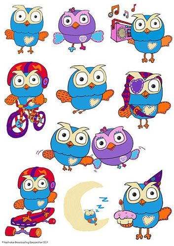 HOOT CHARACTER SHEET A4 EDIBLE IMAGE