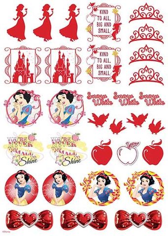 DISNEY PRINCESS - SNOW WHITE ICONS A4 EDIBLE IMAGE