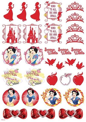 DISNEY PRINCESS - SNOW WHITE ICONS A4 EDIBLE IMAGE