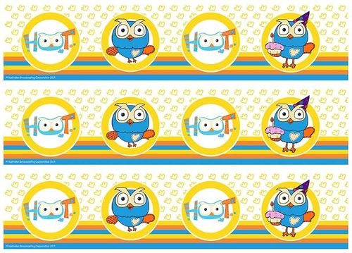 HOOT CAKE STRIP A4 EDIBLE IMAGE