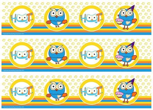 HOOT CAKE STRIP A4 EDIBLE IMAGE