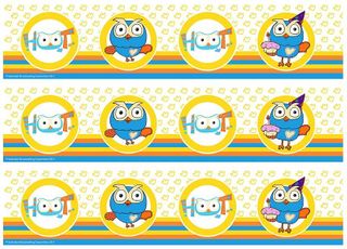 HOOT CAKE STRIP A4 EDIBLE IMAGE