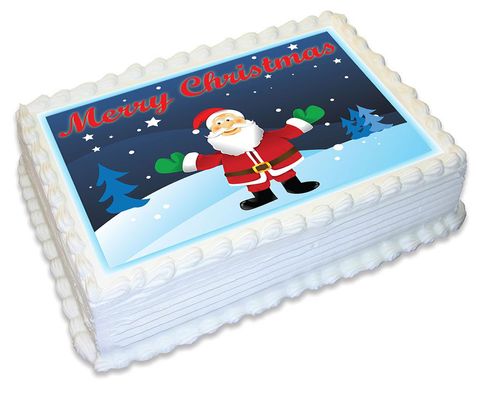 MERRY CHRISTMAS NO 3 -  A4 EDIBLE ICING IMAGE - 29.7CM X 21CM (APPROX.)